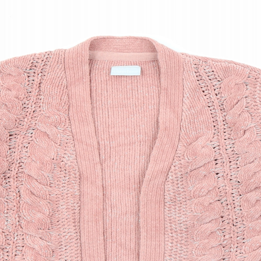 Matalan Girls Pink V-Neck  Polyester Cardigan Jumper Size 8 Years