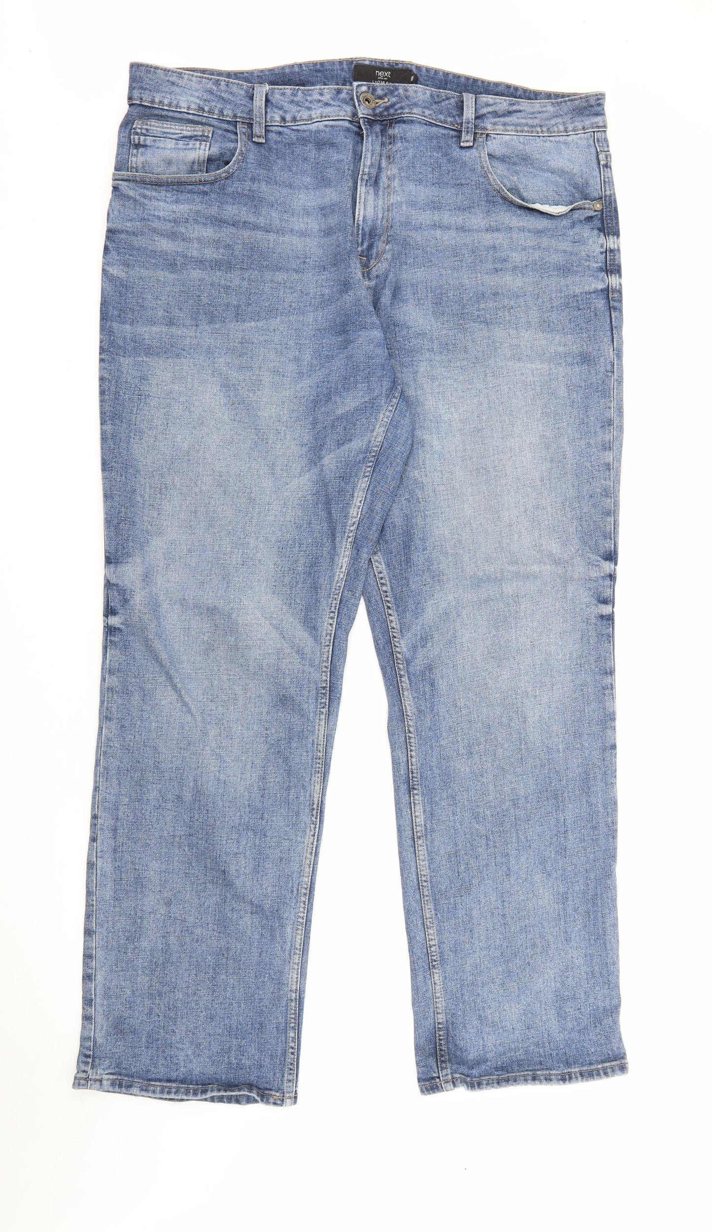 NEXT Mens Blue  Cotton Straight Jeans Size 40 L31 in Regular Button