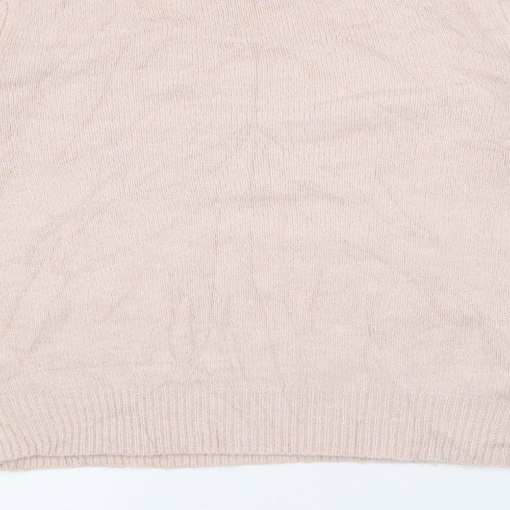TU Womens Pink Crew Neck  Acrylic Pullover Jumper Size 16