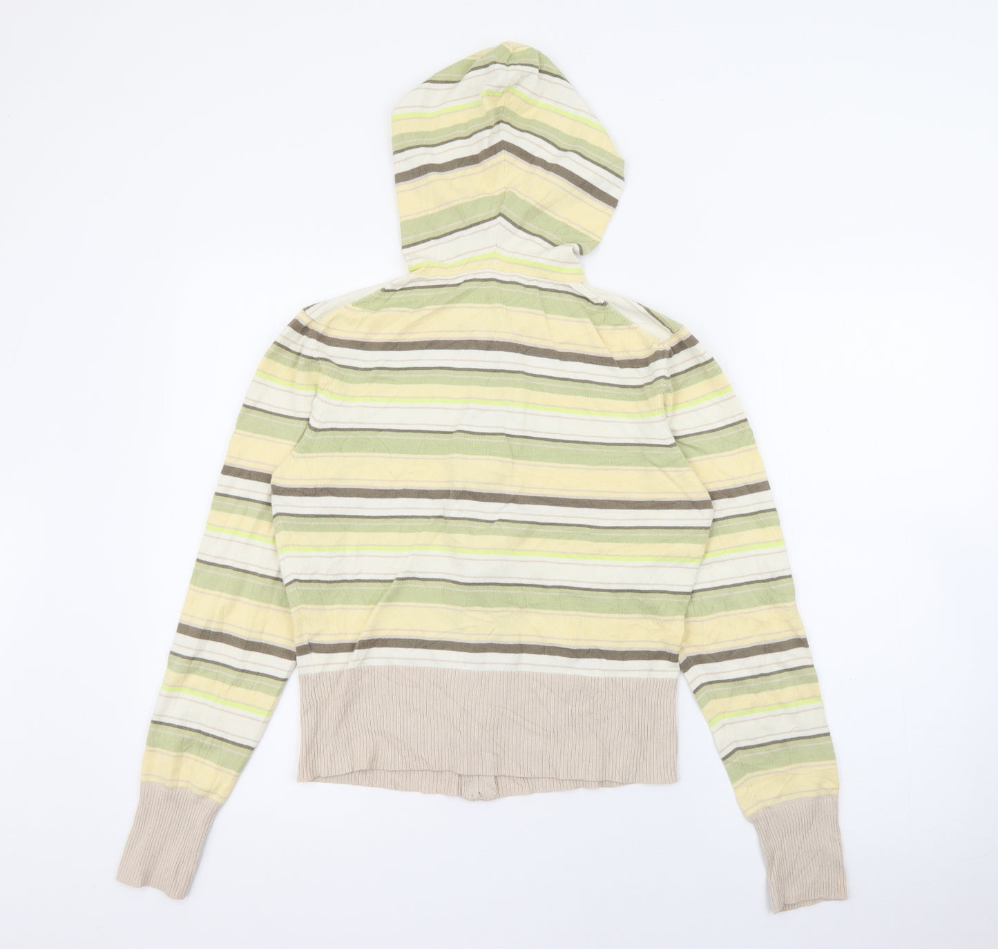 Oasis Womens Multicoloured Striped Cotton Full Zip Hoodie Size 16  Zip