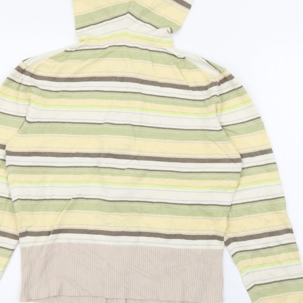 Oasis Womens Multicoloured Striped Cotton Full Zip Hoodie Size 16  Zip