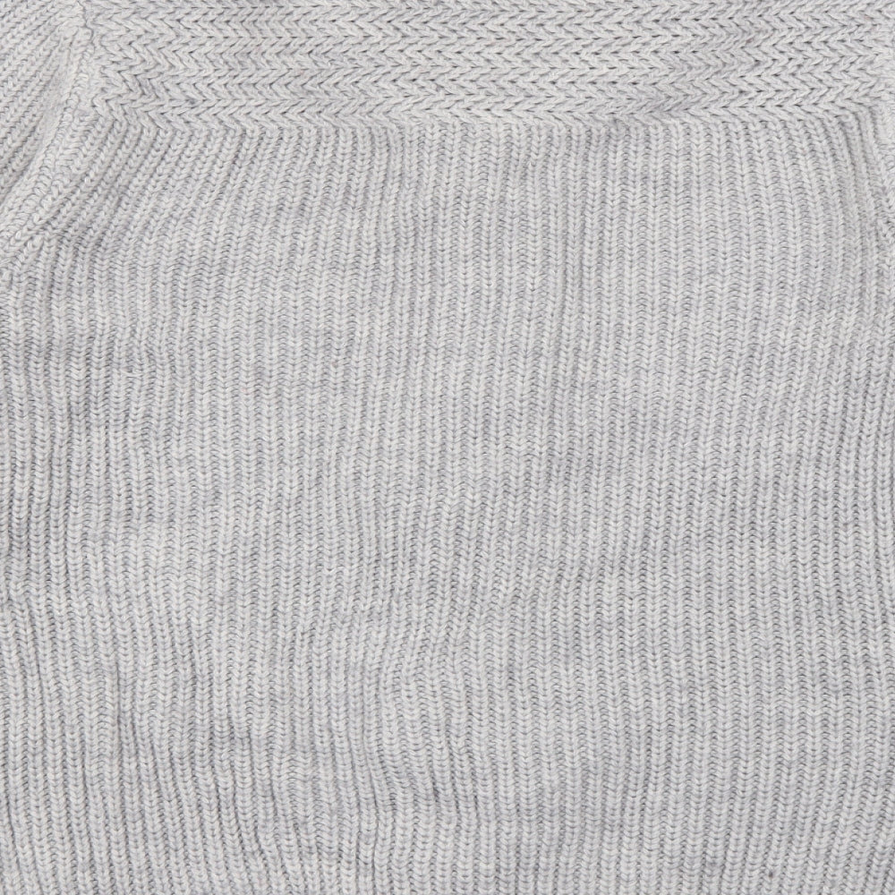 NEXT Mens Grey Roll Neck  Acrylic Cardigan Jumper Size L