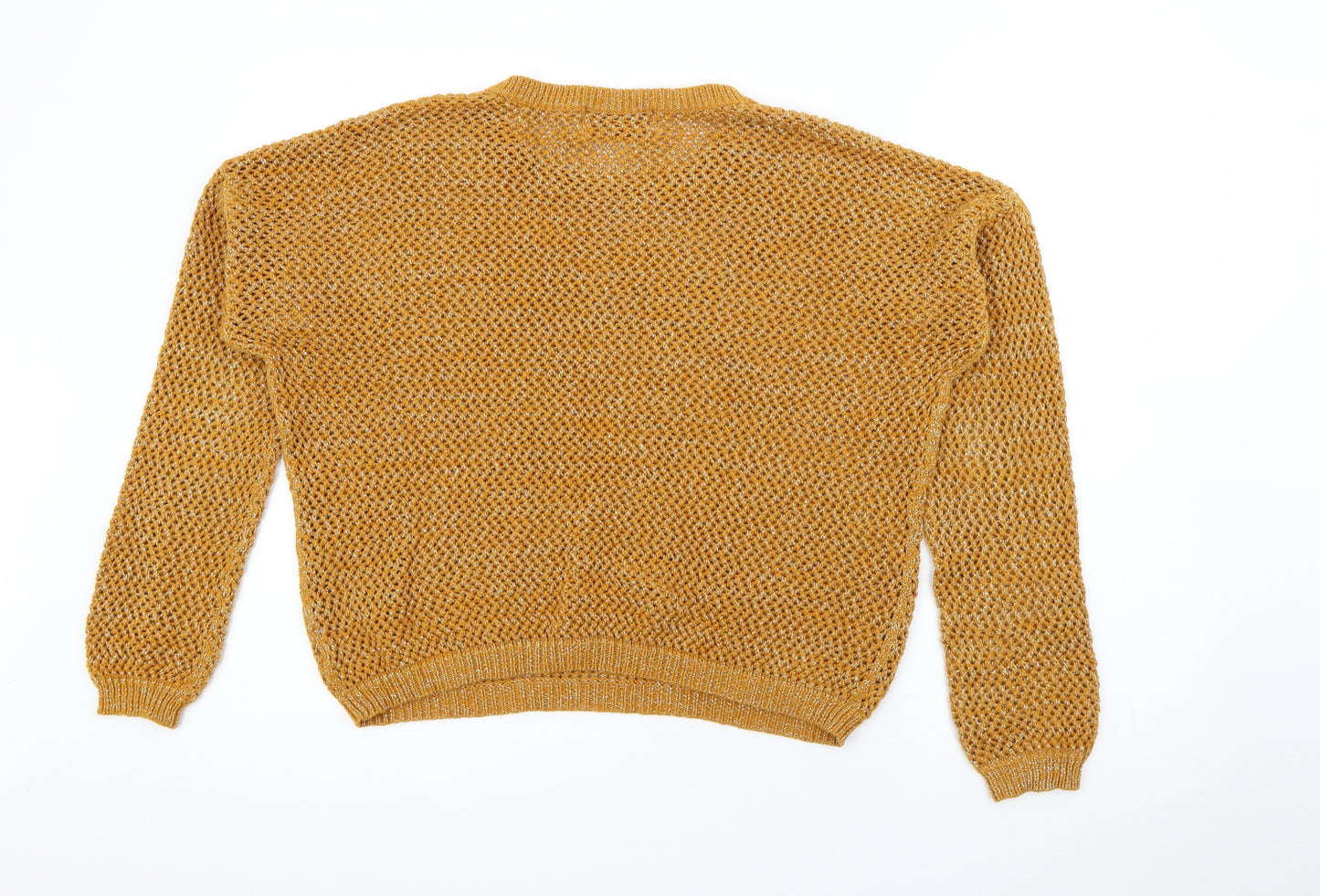 Springfield Womens Yellow Crew Neck  Acrylic Pullover Jumper Size 16