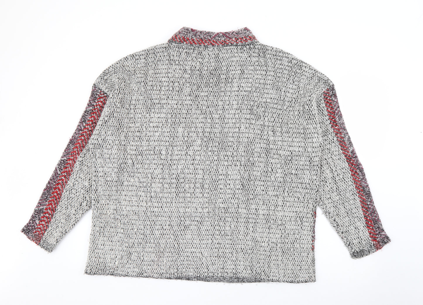 TU Womens Grey High Neck Geometric Acrylic Pullover Jumper Size 20