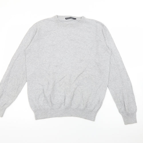 Woolovers Womens Grey Crew Neck  Wool Pullover Jumper Size S