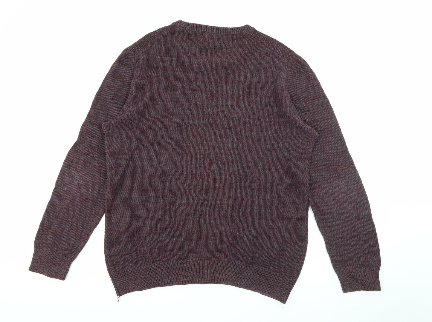 Linea Mens Purple Crew Neck  Cotton Pullover Jumper Size L