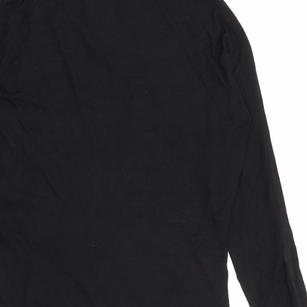 River Island Womens Black Collared  Viscose Pullover Jumper Size XL