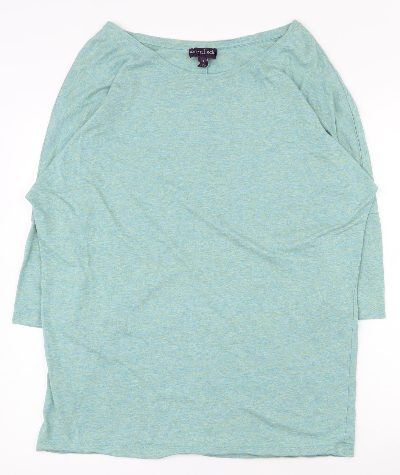 Long Tall Sally Womens Green  Viscose Basic T-Shirt Size S Round Neck