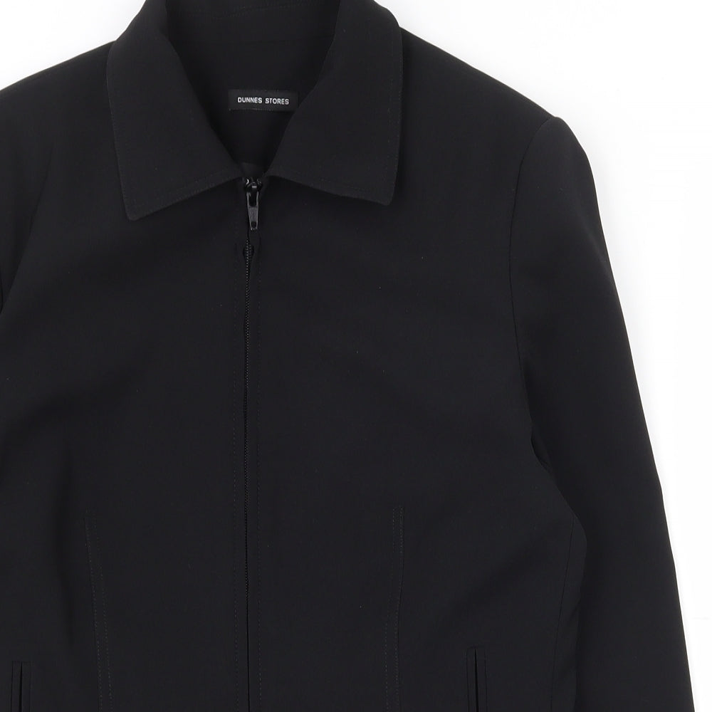Dunnes Stores Womens Black   Jacket  Size 10  Zip - Shoulder pads