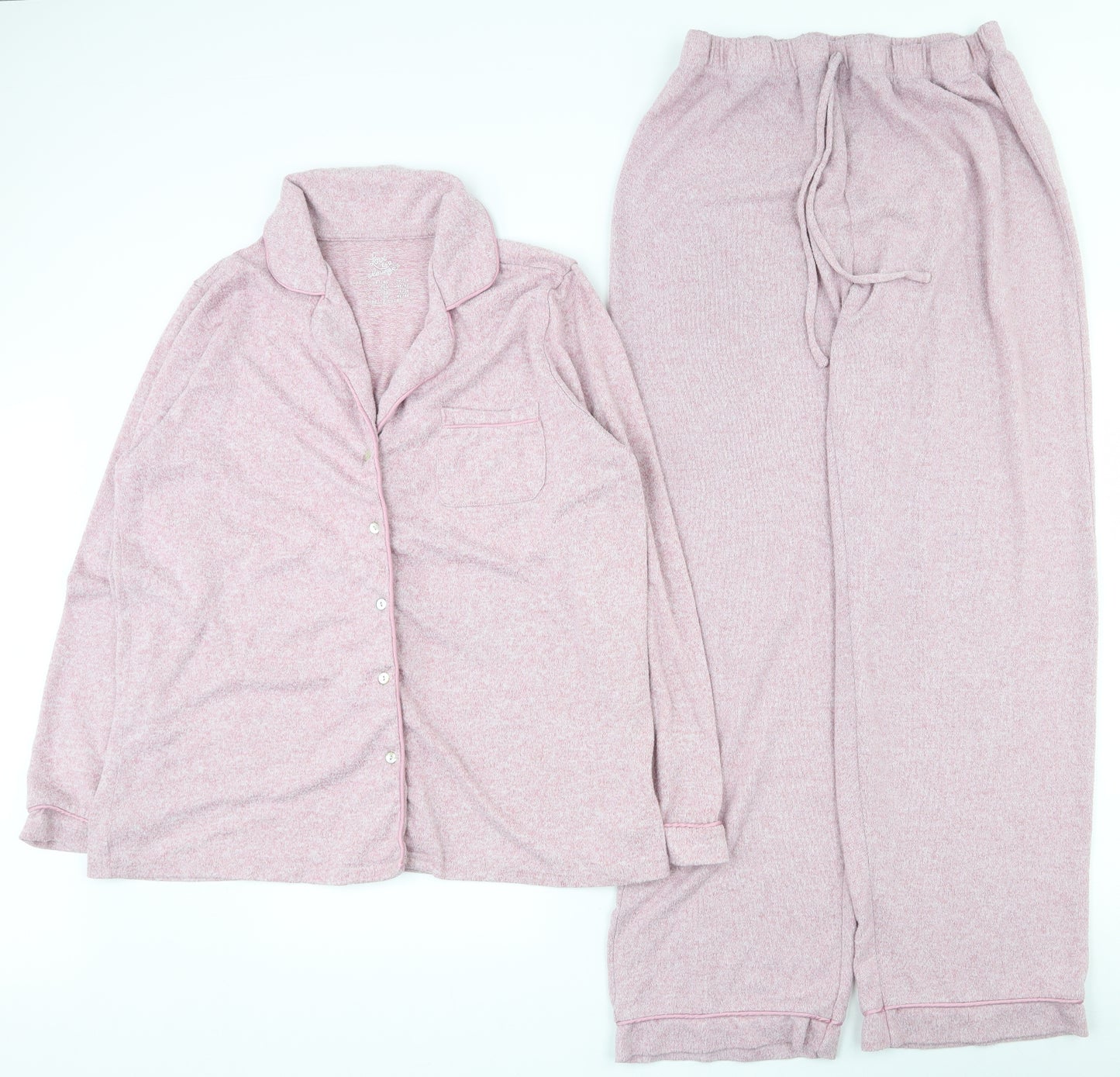 Primark Womens Pink  Polyester Top Pyjama Set Size 12  Button - 12-14
