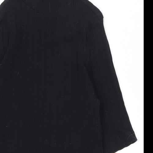 New Look Womens Black  100% Cotton Basic T-Shirt Size 6 High Neck