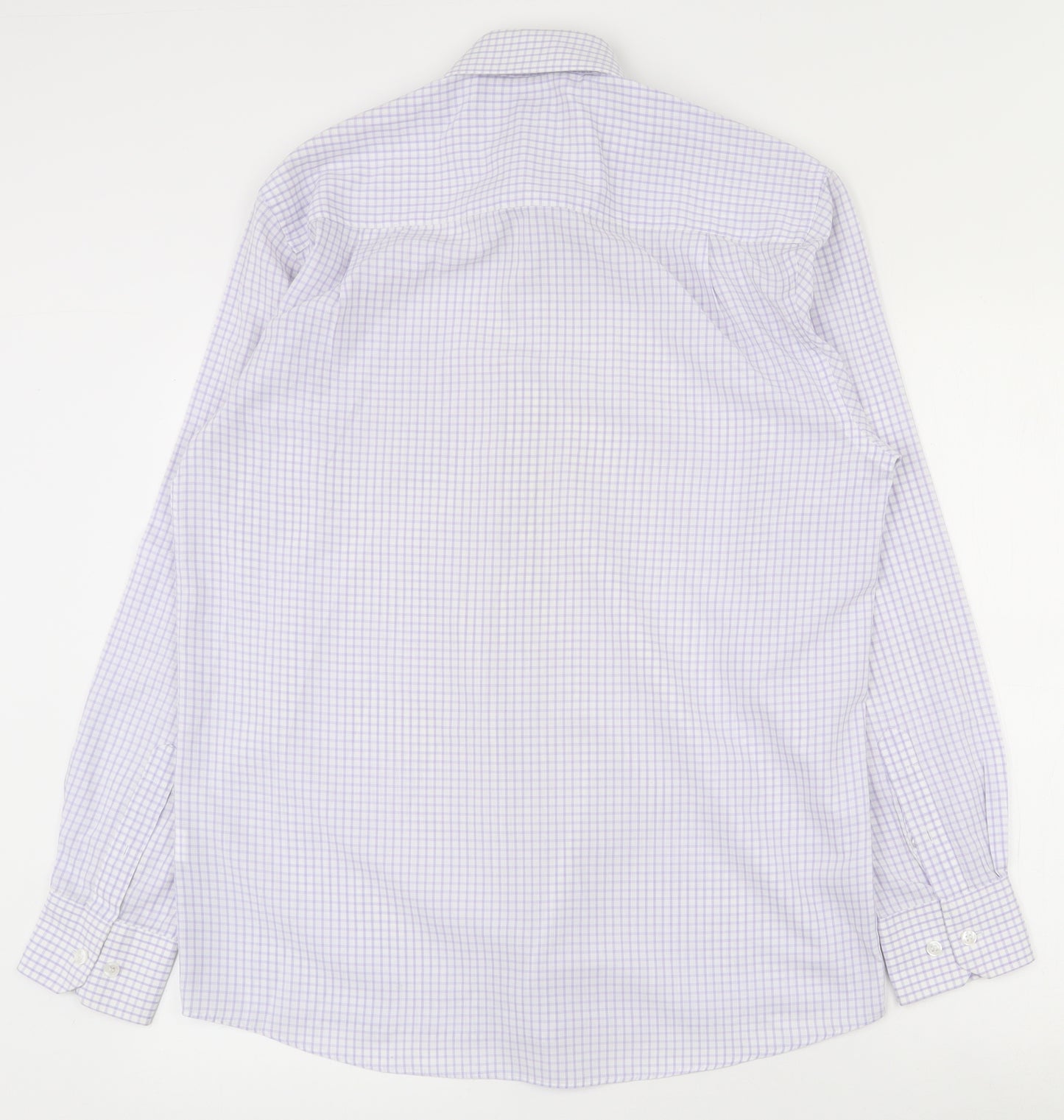Cedar Wood State Mens White Geometric Cotton  Dress Shirt Size 15.5 Collared Button