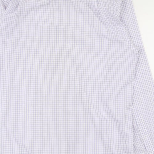 Cedar Wood State Mens White Geometric Cotton  Dress Shirt Size 15.5 Collared Button