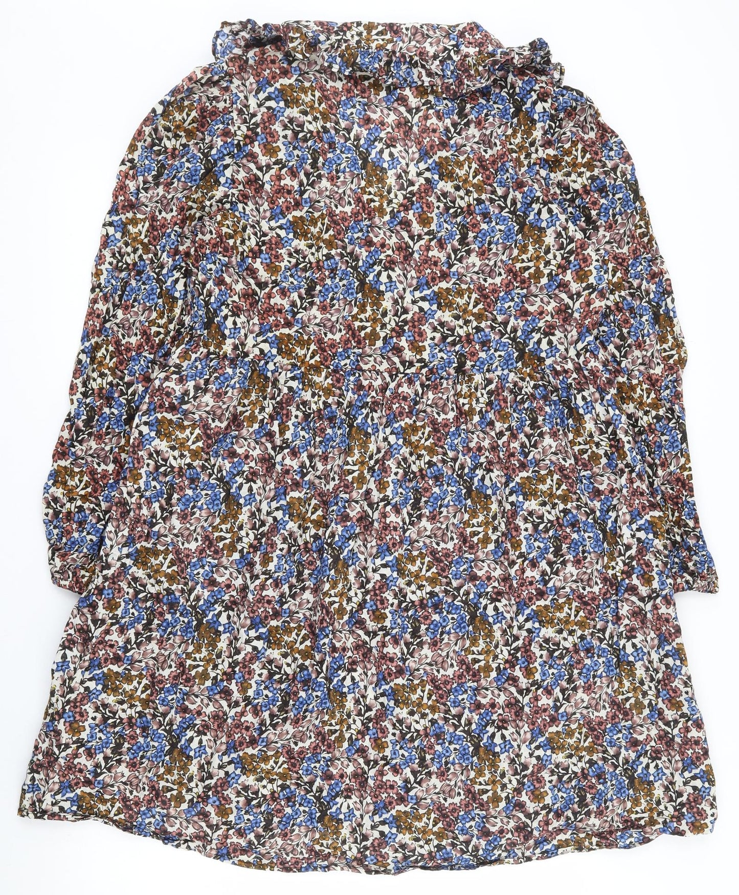 Object Womens Multicoloured Fair Isle 100% Cotton Fit & Flare  Size 12  Collared Pullover