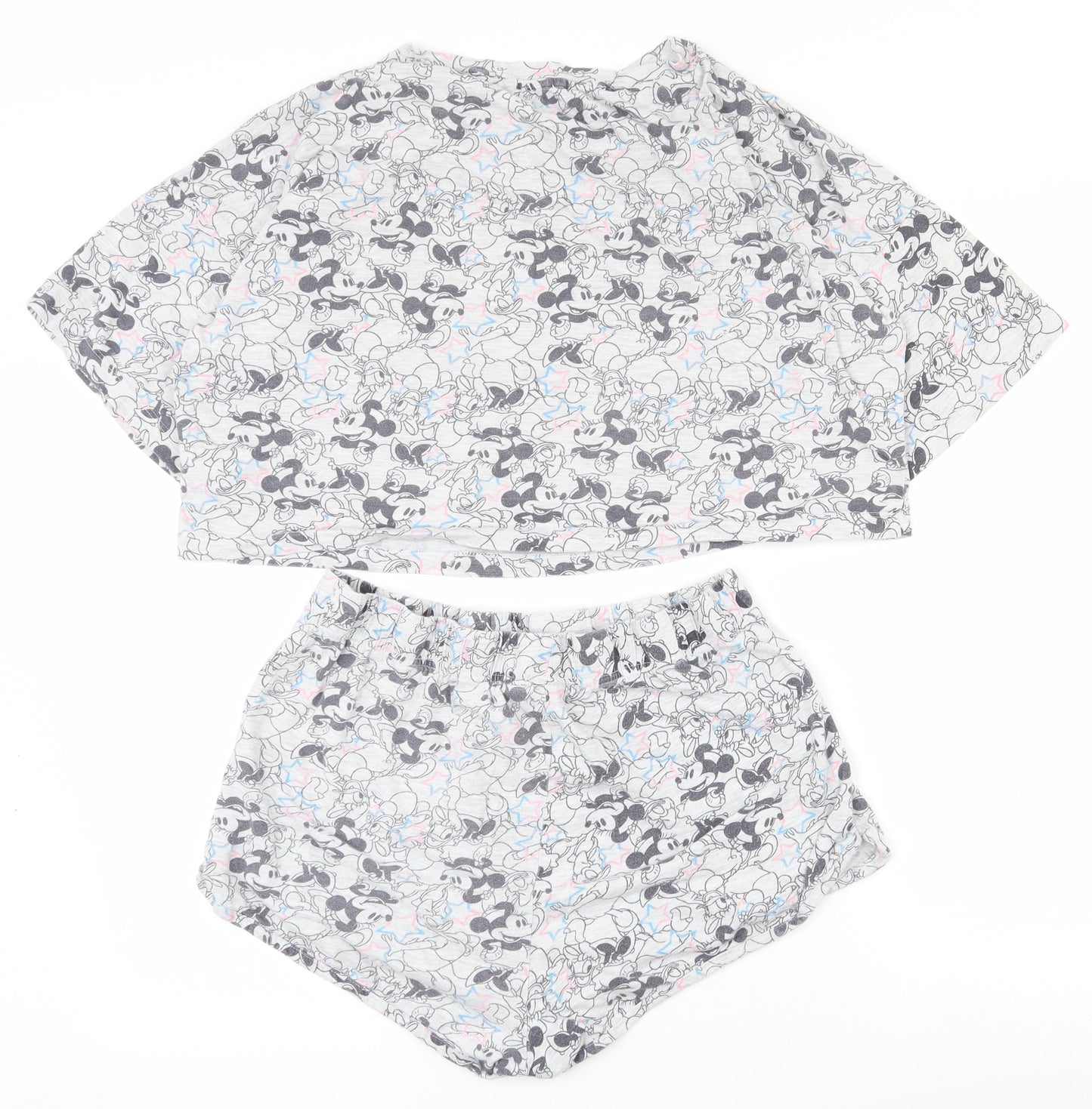 Primark Womens Grey  Cotton Top Pyjama Set Size 12   - 12-14