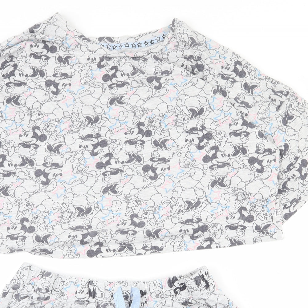 Primark Womens Grey  Cotton Top Pyjama Set Size 12   - 12-14