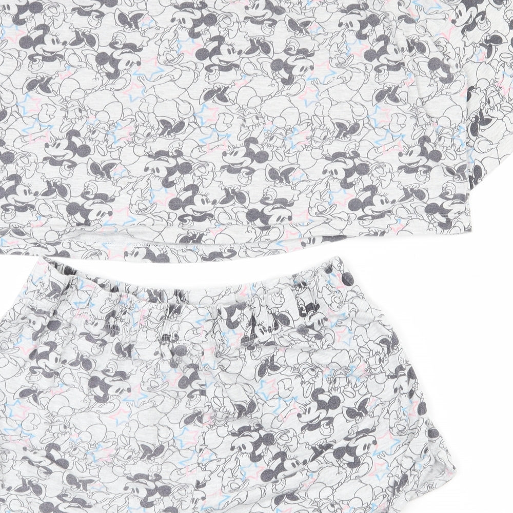 Primark Womens Grey  Cotton Top Pyjama Set Size 12   - 12-14