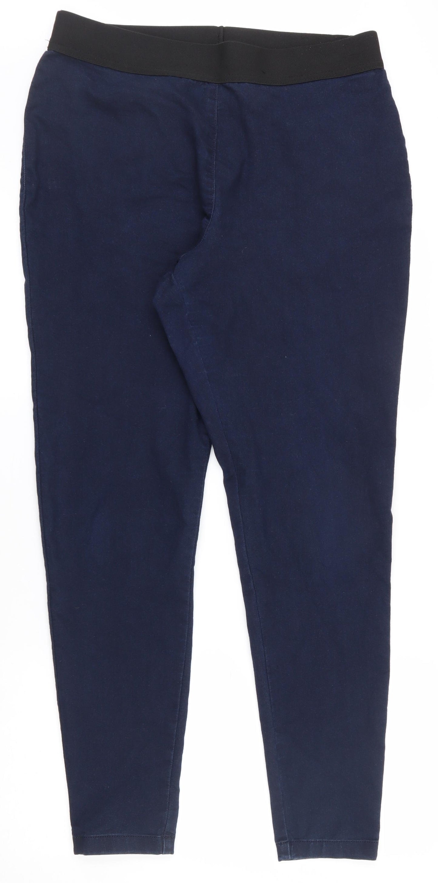 Marks and Spencer Womens Blue  Cotton Jegging Leggings Size 16 L30 in