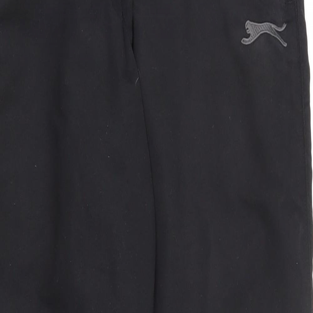 Slazenger Mens Black  100% Polyester Jogger Trousers Size M L27 in Regular Drawstring - Zip ankles