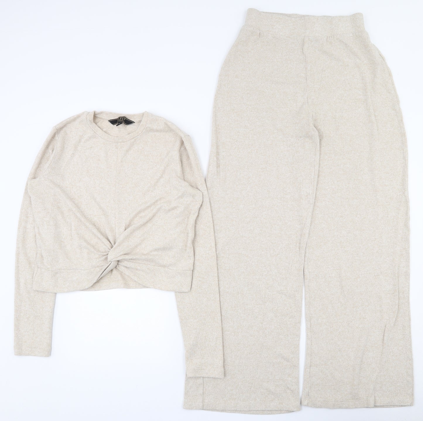 Lipsy Womens Beige  Viscose Top Pyjama Set Size 10