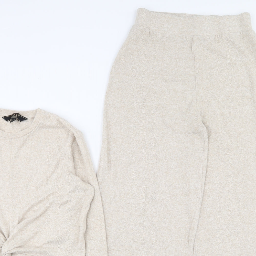 Lipsy Womens Beige  Viscose Top Pyjama Set Size 10