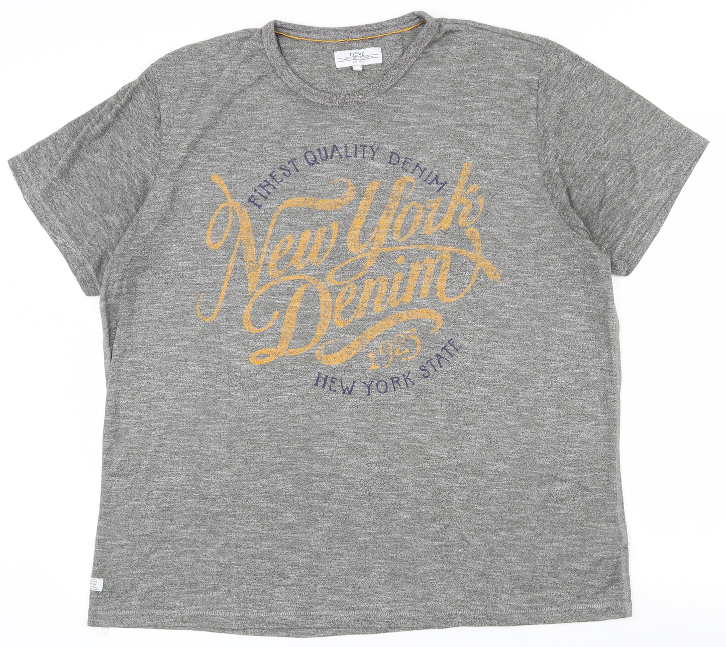 NEXT Mens Grey  Polyester  T-Shirt Size 2XL Round Neck