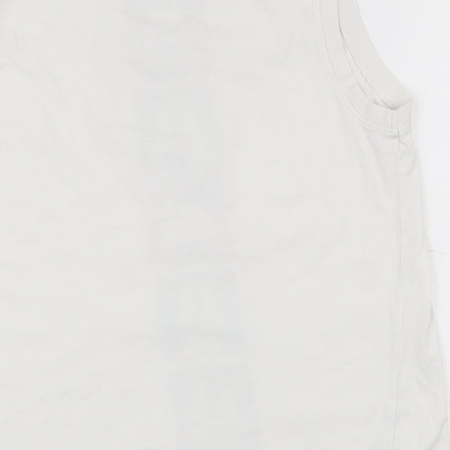 NEXT Womens White  100% Cotton Basic Tank Size 12 Crew Neck