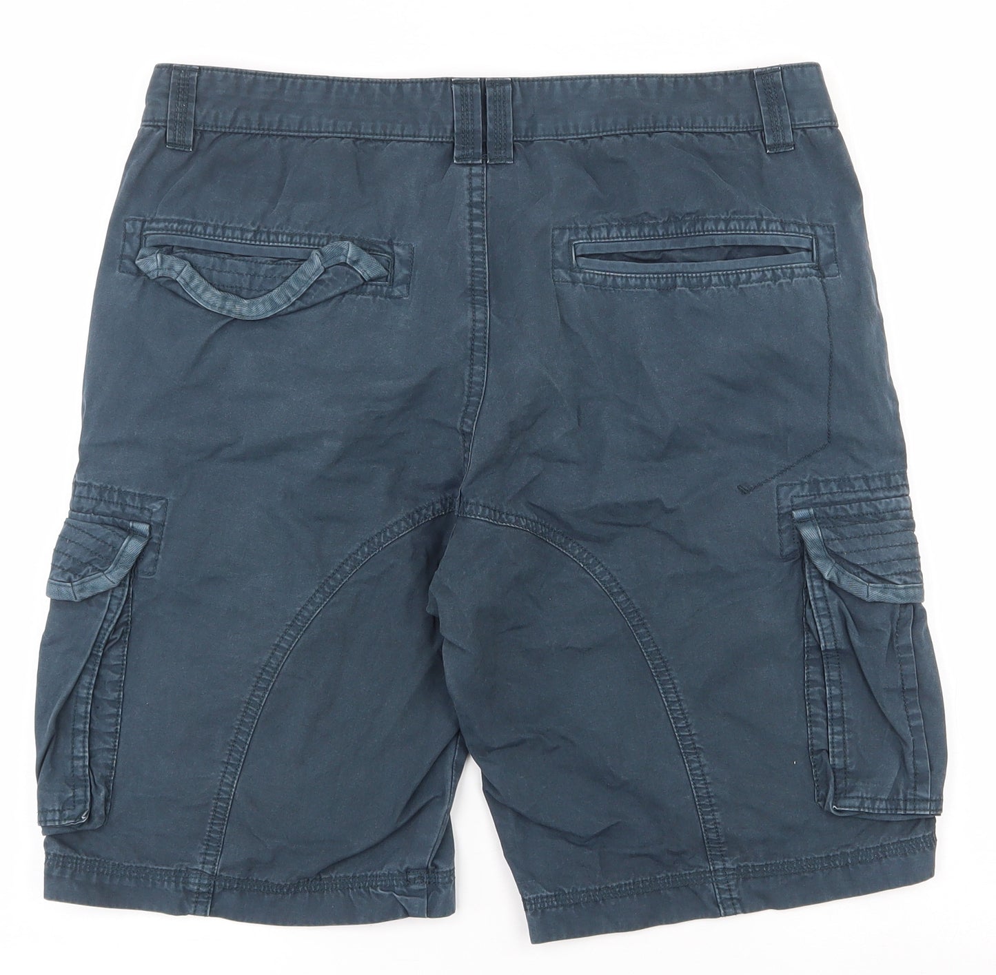 Cedar Wood State Mens Blue  Cotton Cargo Shorts Size 34 L10 in Regular Zip