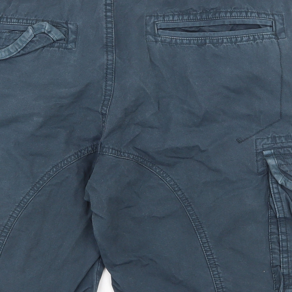 Cedar Wood State Mens Blue  Cotton Cargo Shorts Size 34 L10 in Regular Zip