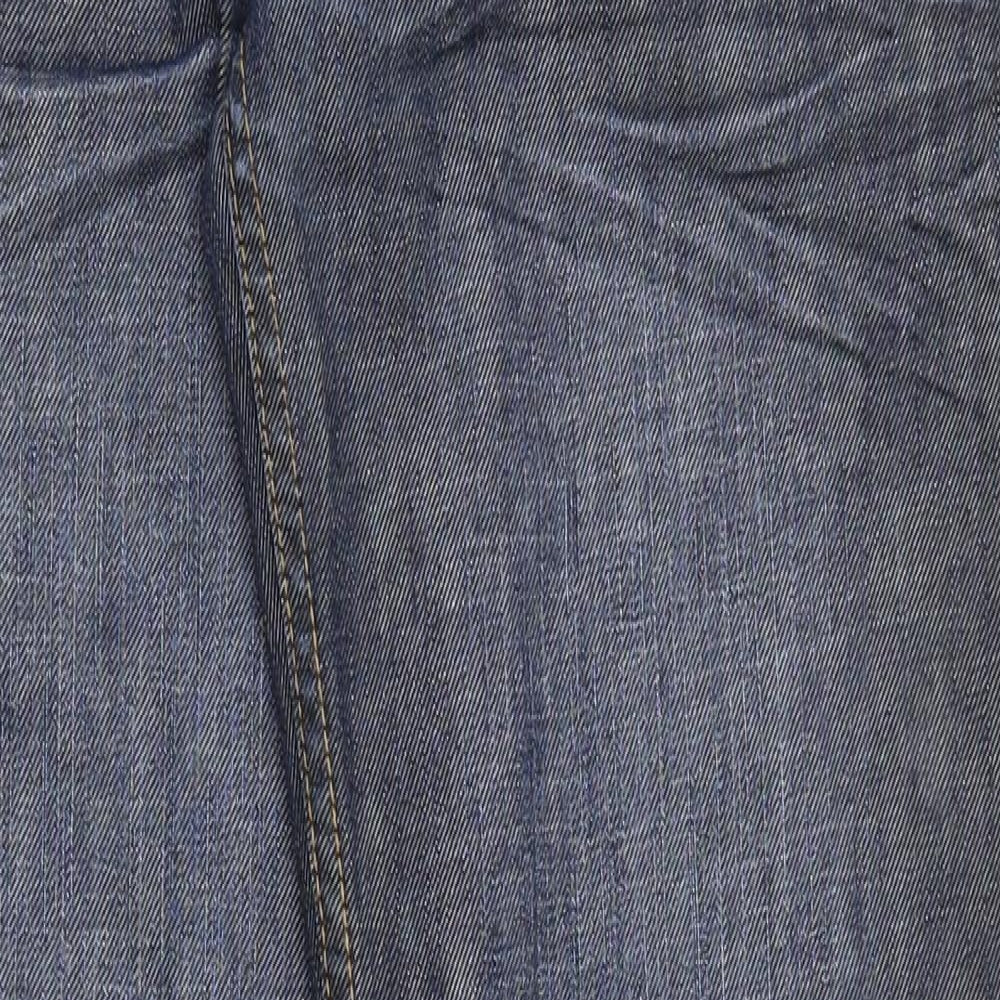 NEXT Mens Blue  Cotton Straight Jeans Size 32 L32 in Regular Zip