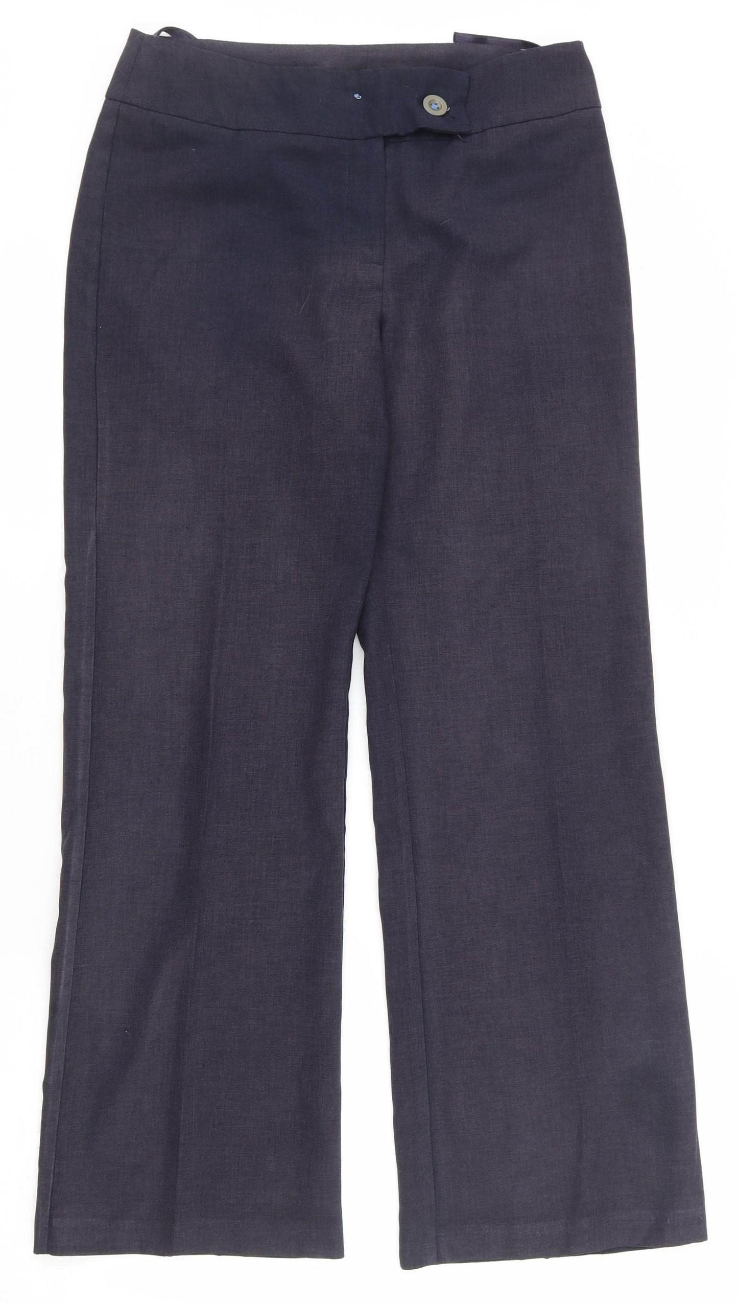 F&F Womens Blue  Polyester Trousers  Size 8 L28 in Regular Zip