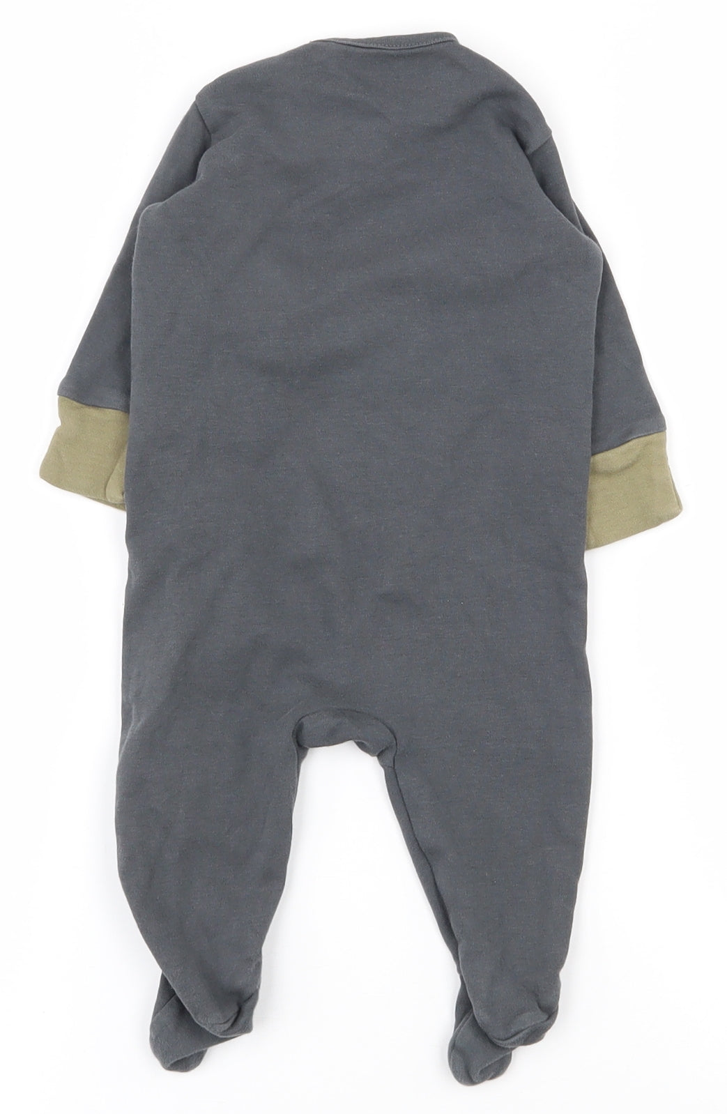 NEXT Baby Grey  100% Cotton Babygrow One-Piece Size 3-6 Months  Snap