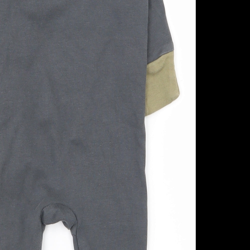 NEXT Baby Grey  100% Cotton Babygrow One-Piece Size 3-6 Months  Snap