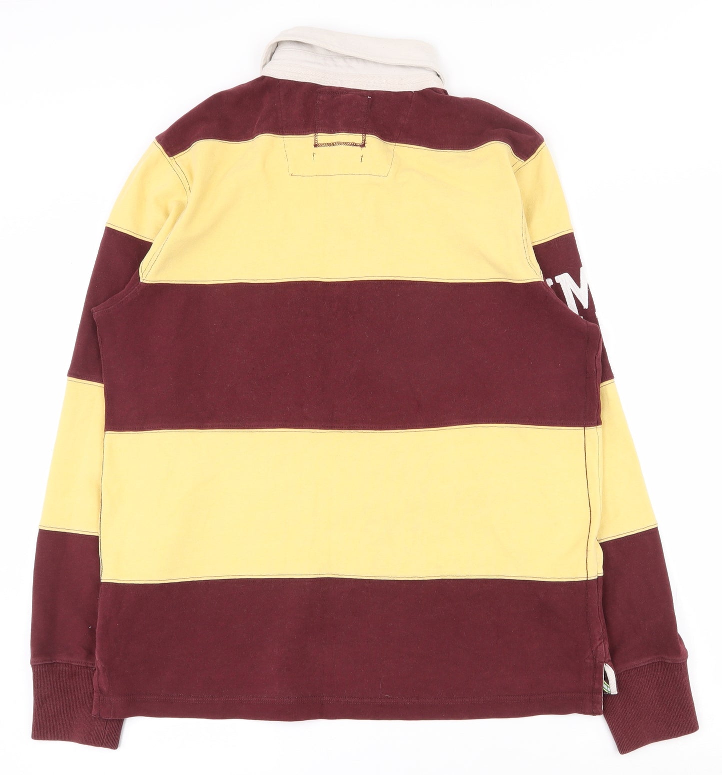 Duffer of St. George Mens Multicoloured Striped 100% Cotton  Polo Size M Collared Button