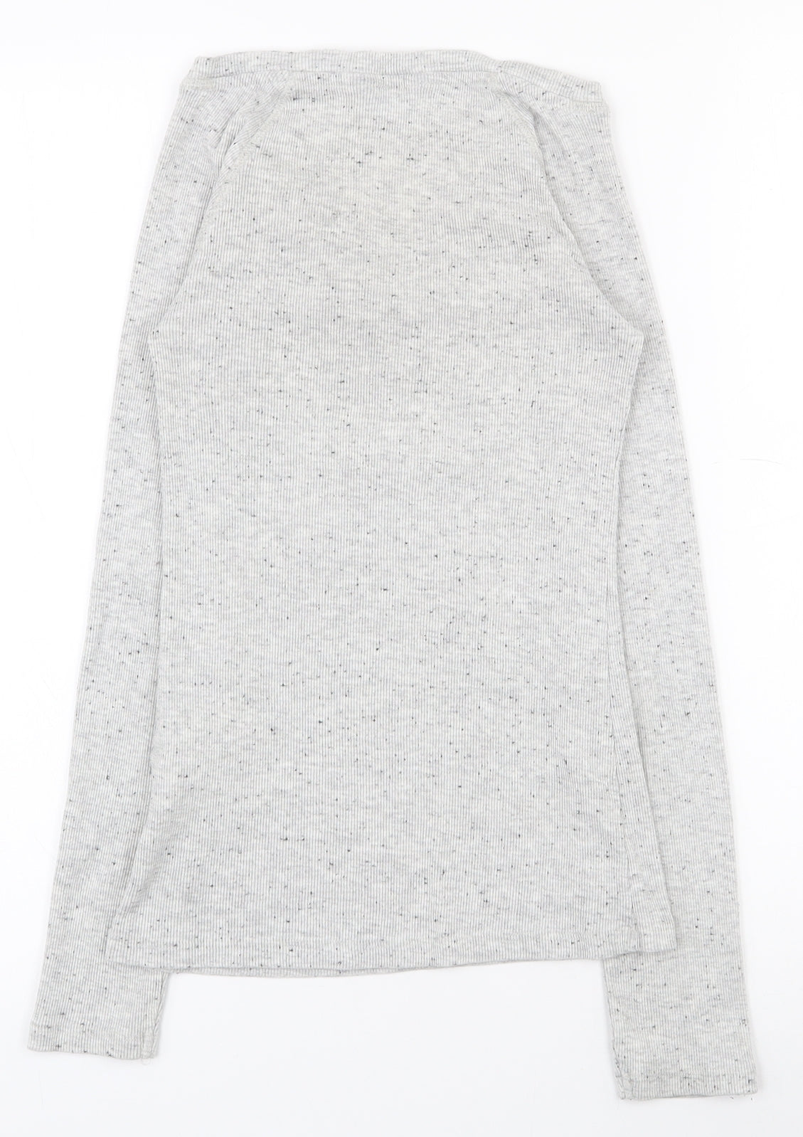 New Look  Womens Grey  Polyester Basic T-Shirt Size 10 V-Neck