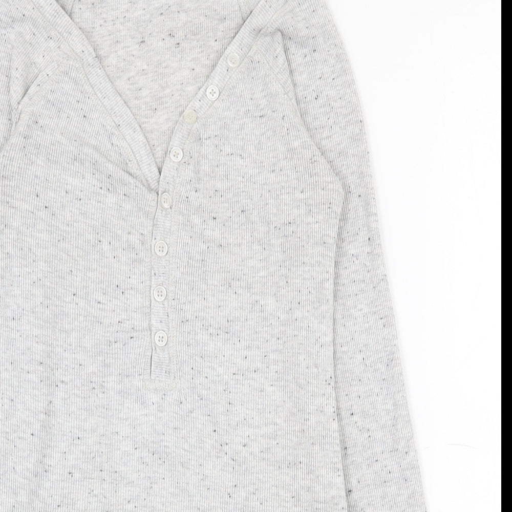 New Look  Womens Grey  Polyester Basic T-Shirt Size 10 V-Neck
