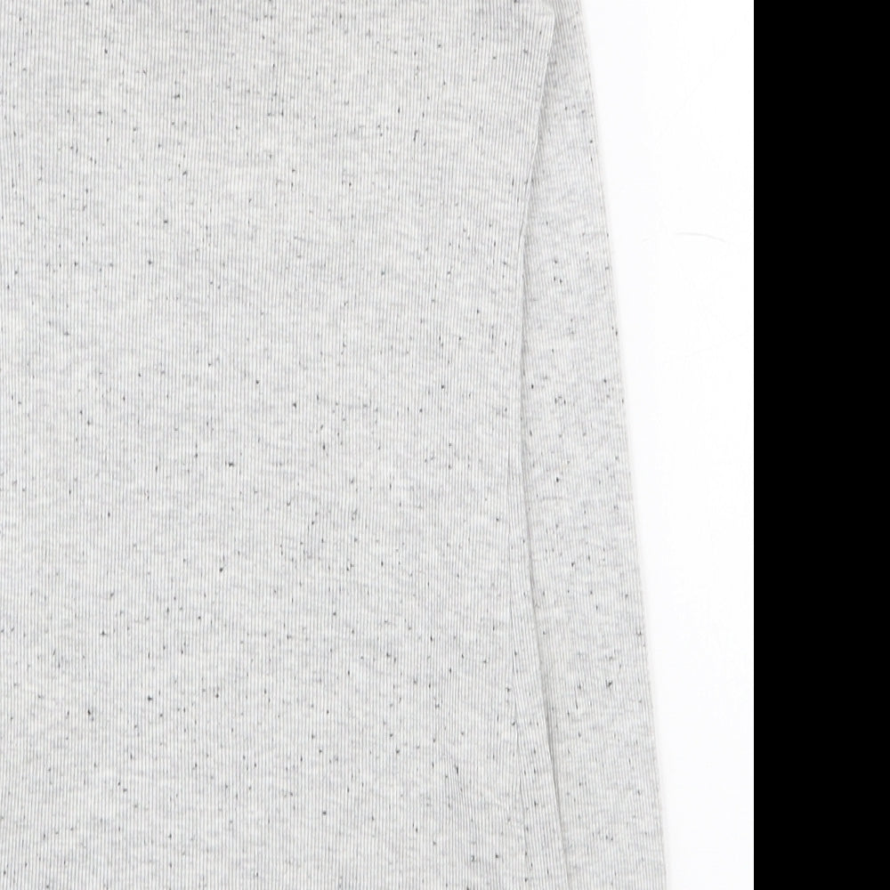 New Look  Womens Grey  Polyester Basic T-Shirt Size 10 V-Neck