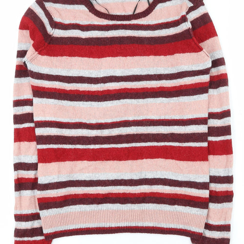 Label of Graded Goods Womens Multicoloured Round Neck Striped Cotton Pullover Jumper Size S