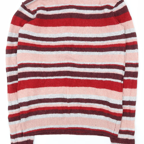 Label of Graded Goods Womens Multicoloured Round Neck Striped Cotton Pullover Jumper Size S
