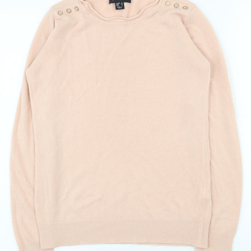 Atmosphere Womens Pink Round Neck  Acrylic Pullover Jumper Size 8