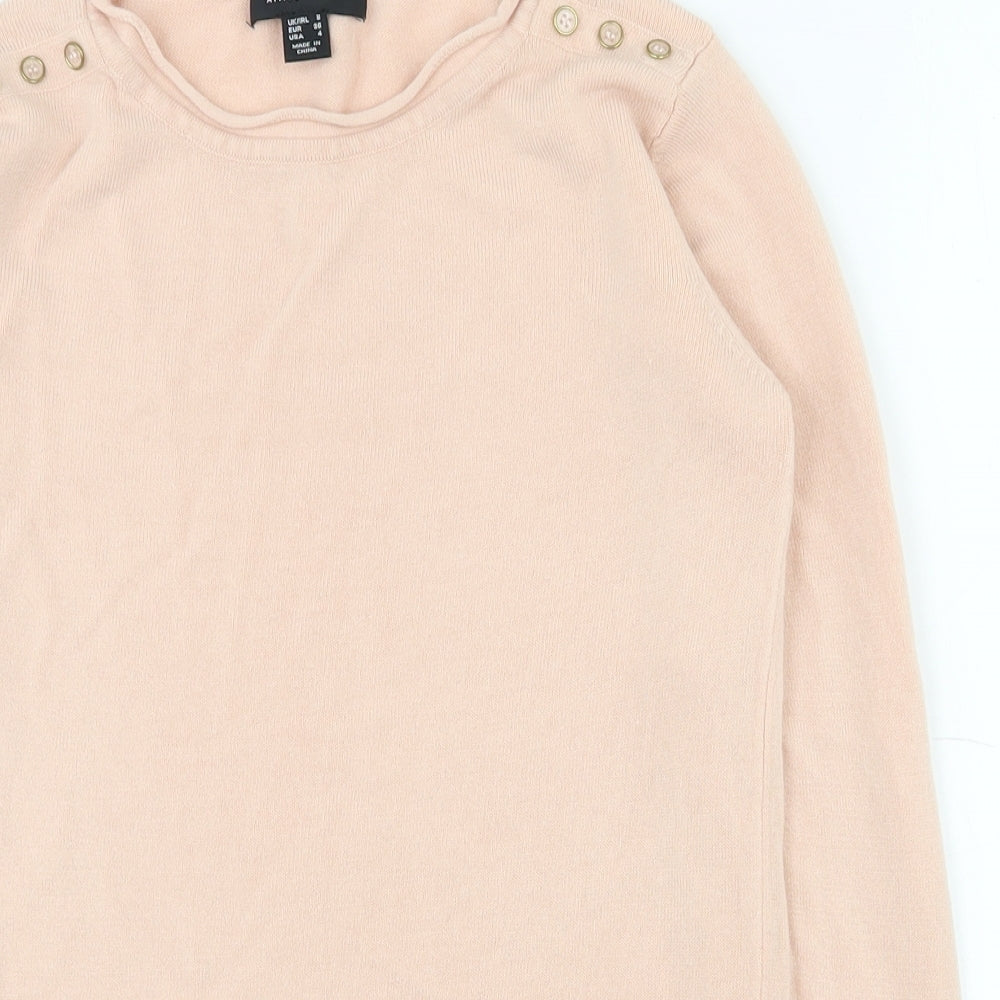 Atmosphere Womens Pink Round Neck  Acrylic Pullover Jumper Size 8