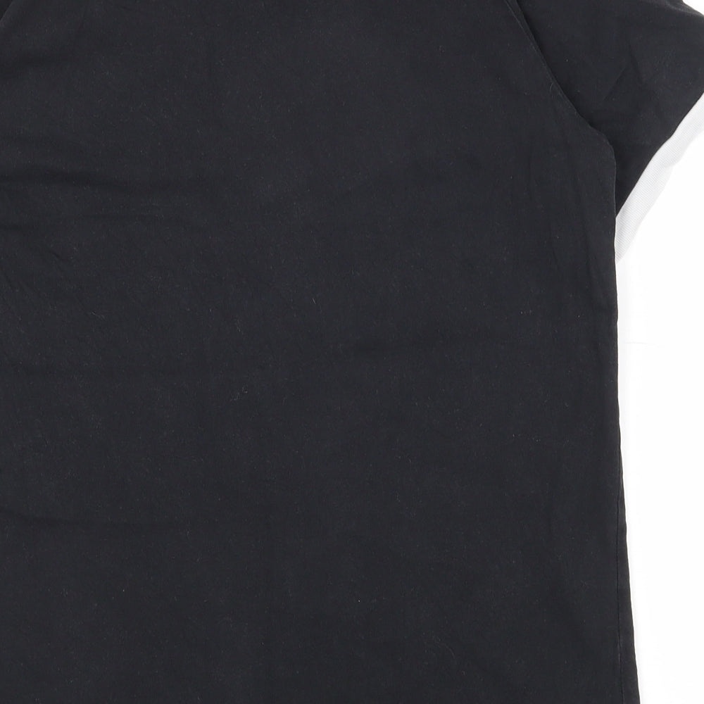 adidas Mens Black  100% Cotton Pullover T-Shirt Size M Crew Neck Pullover