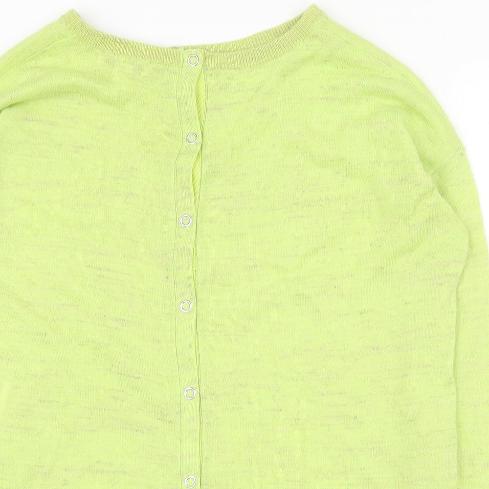 Whistles Womens Green Round Neck  Acrylic Cardigan Jumper Size S   - Snap closure