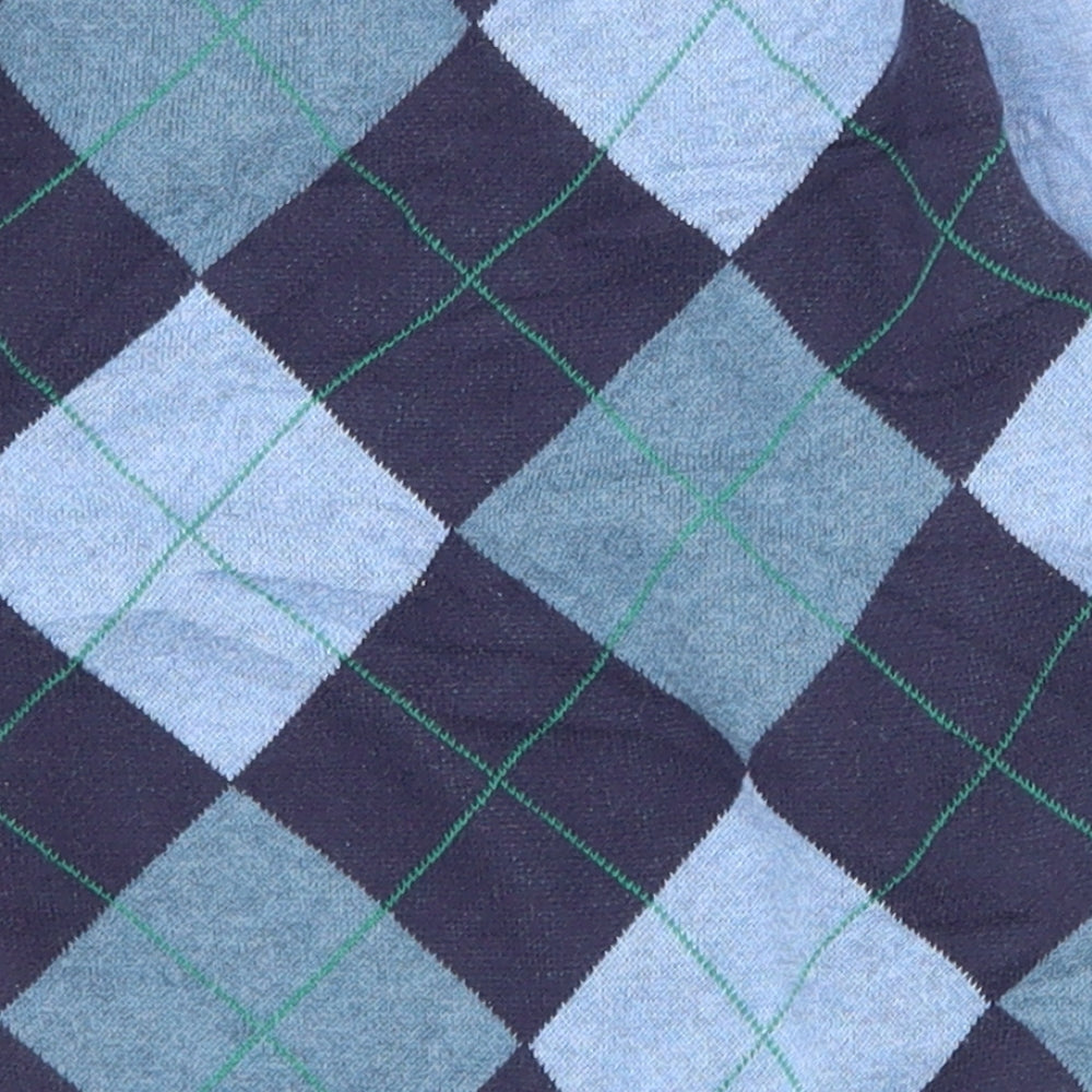 NEXT Boys Blue Argyle/Diamond 100% Cotton Pullover Jumper Size 18-24 Months  Magnetic