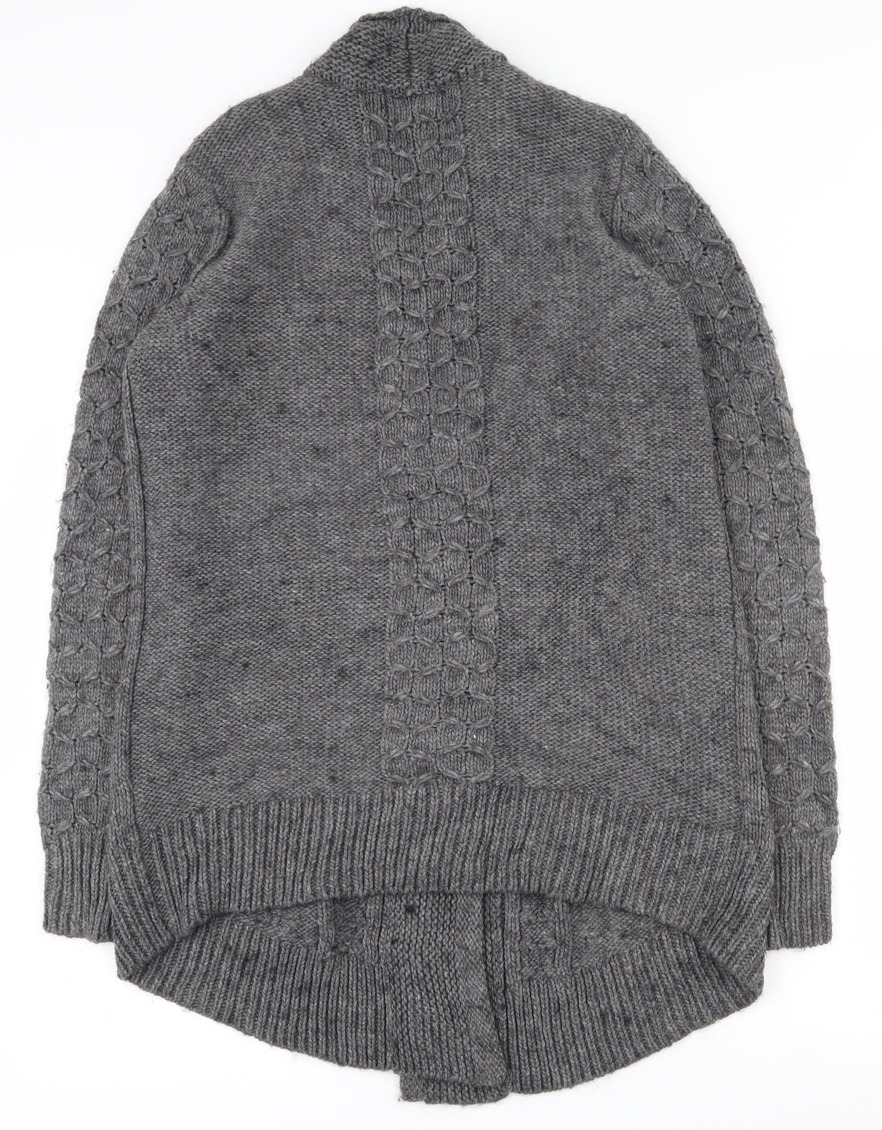 NEXT Womens Grey V-Neck  Acrylic Cardigan Jumper Size 12