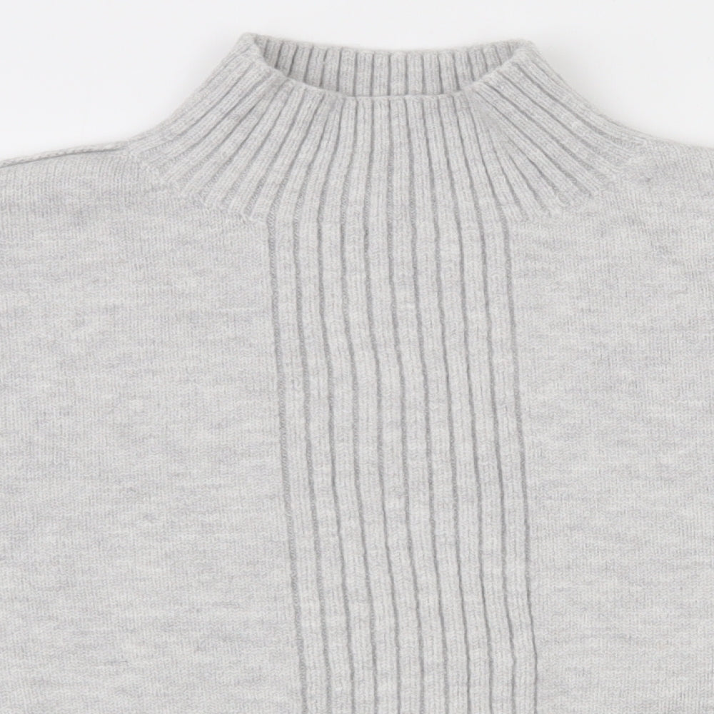 River Island Womens Grey High Neck  Acrylic Pullover Jumper Size L