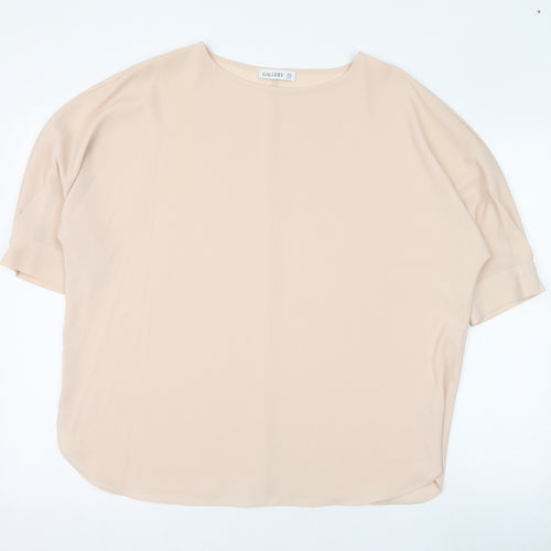 Gallery Womens Pink  Polyester Tunic Blouse Size M Round Neck