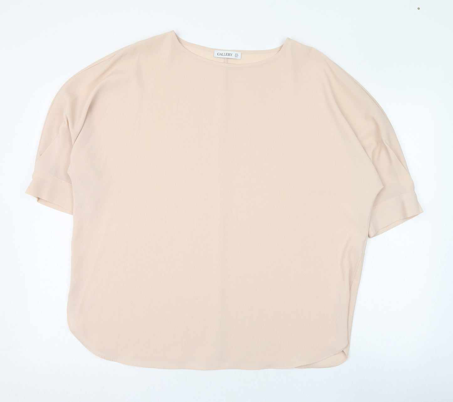 Gallery Womens Pink  Polyester Tunic Blouse Size M Round Neck