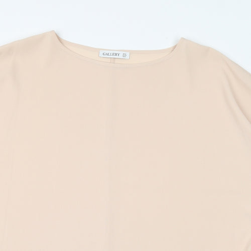 Gallery Womens Pink  Polyester Tunic Blouse Size M Round Neck