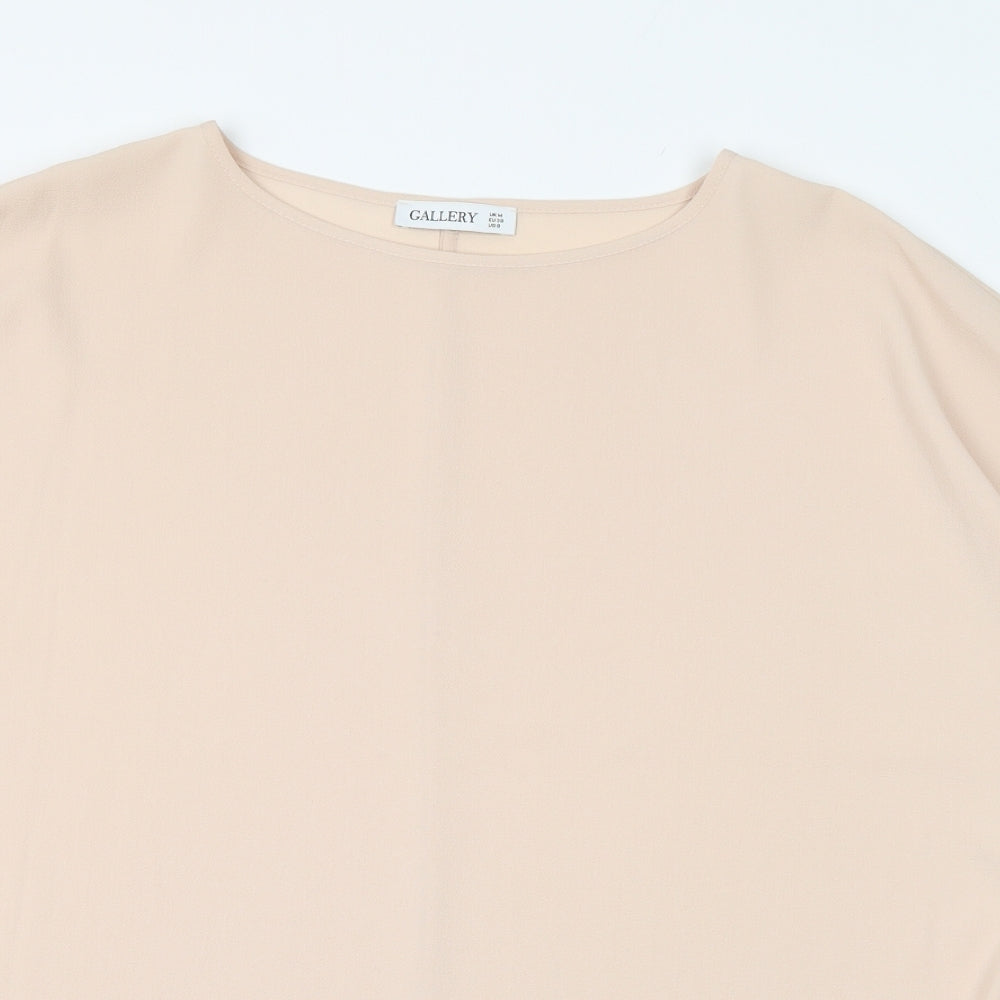 Gallery Womens Pink  Polyester Tunic Blouse Size M Round Neck